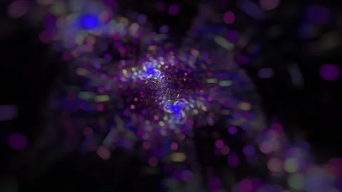 3D render. Spinning magenta shining fractals Stock Footage 153293399