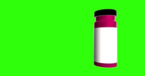 3d render Spinning Pink Bottle Mockup with Blank White Label Seamless Green Stock Footage 296089227