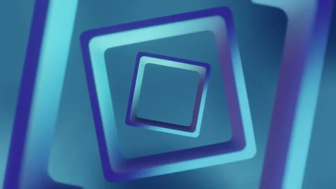 3d Render spinning rectangle motion graphic background with blue color Stock Footage 329347362