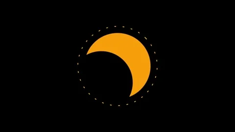 3D render of spinning solar eclipse with glowing ring creating space background Stock Footage 334154880
