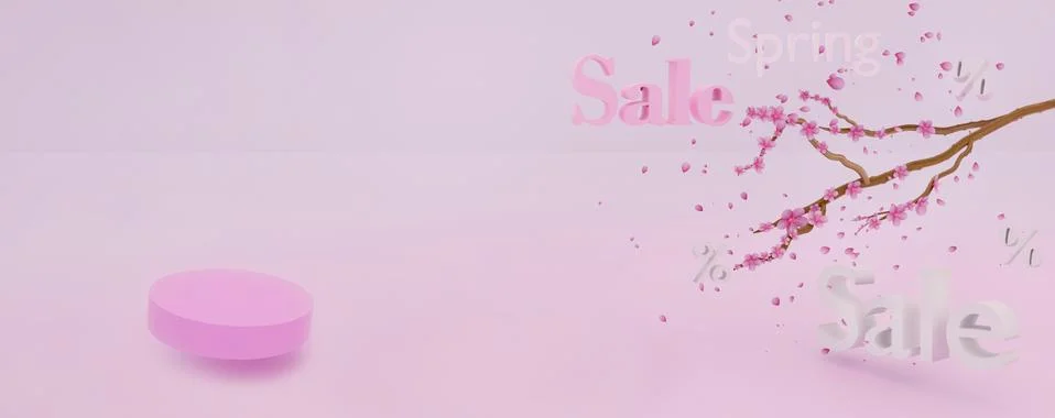 3D render spring podium Stock Illustration