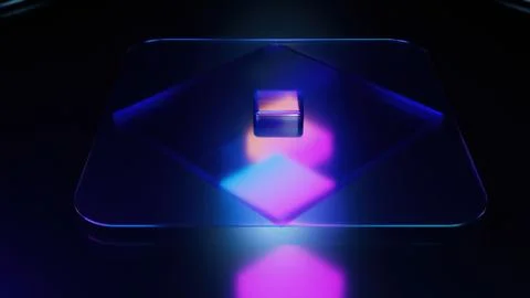 3d render squares glass Stock Illustration