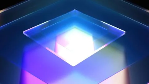 3d render squares glass Stock Illustration