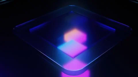 3d render squares glass 스톡 일러스트
