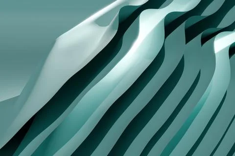 3d render of stacked and folded fabric sheets in pastel blue Stock Illustration