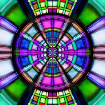 3D render stained glass background seamless tile Illustrazione stock