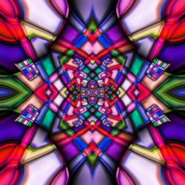 3D render stained glass background seamless tile Illustrazione stock