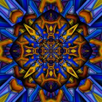 3D render stained glass background seamless tile Illustrazione stock