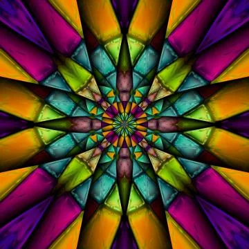 3D render stained glass background seamless tile Stock Illustration