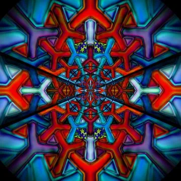 3D render stained glass background seamless tile Stock Illustration