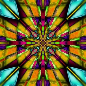 3D render stained glass background seamless tile Stock Illustration