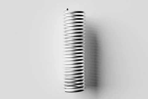 3d render of a stainless steel spring on white background 스톡 일러스트
