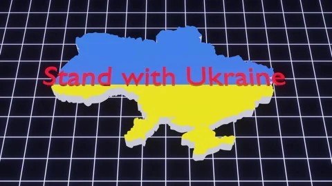 3d render Stand with Ukraine outline of country Stock Footage 171317161