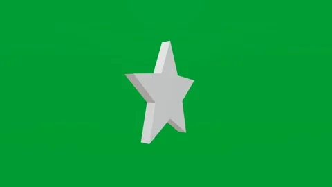 3D render of star icon on chroma key green screen background Stock Footage 335459454