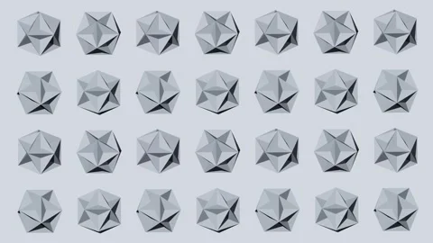 3d render star polyhedrons with looping rotation. 4K Stock Footage 241104750