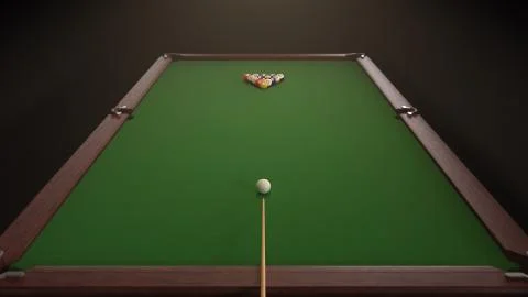 3d render Starting shot of a billiard game Stock Illustration