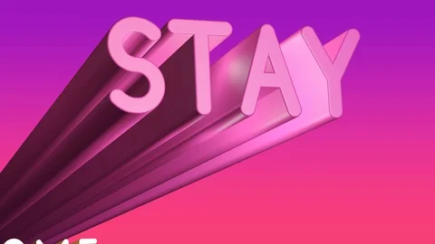 3d render of STAY HOME text on violet pink trendy gradient background. Self Video stock 128277601