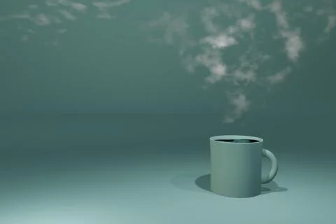 3d render of steaming hot mug of coffee Stock Illustration