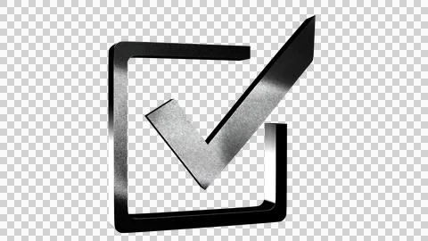 3d render steel check mark icon for web graphic design Stock Illustration