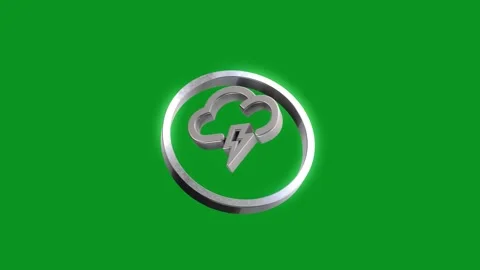 3d render of storm weather icon rotating on green screen background for dig.. Stock Footage 346499299