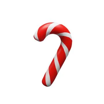 3d render striped traditional candy stick Christmas Stock Illustration