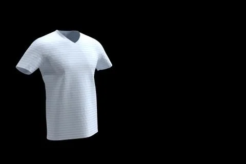 3d render of stripped sport t shirt mockup in solid black background 스톡 일러스트