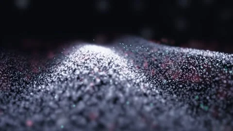 3D Render A stunning 3D render showcasing an undulating dark landscape composed Video stock 340297514