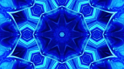 3d render. Stylish 3D abstract bg with wavy structure. Liquid blue symmetrical 库存插图