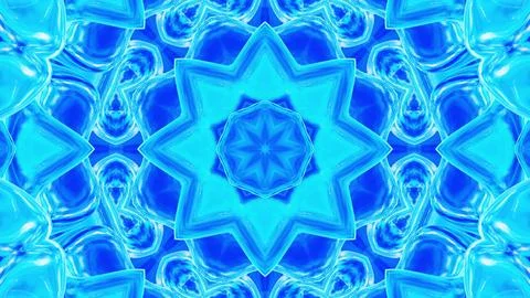 3d render. Stylish 3D abstract bg with wavy structure. Liquid blue symmetrical Illustrazione stock