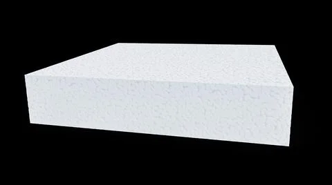 3d render of Styrofoam sheet cube isolated on Black background Stock Illustration