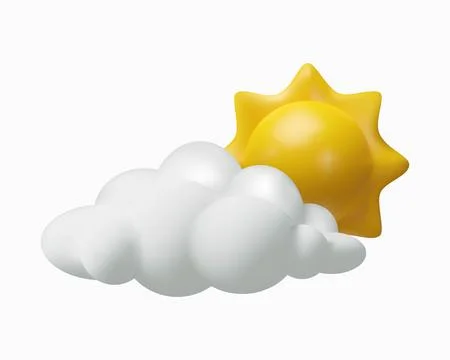 3d render sun and cloud Stock Illustration