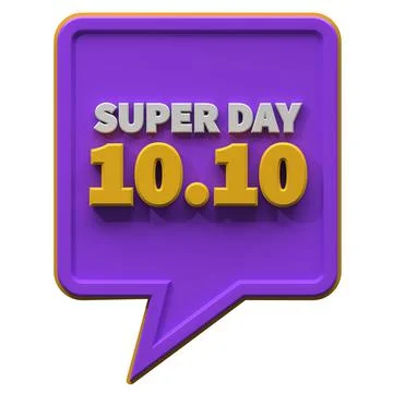 3d render super day 10.10 discount isolated. useful for e-commerce and online Stock Illustration