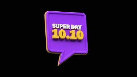 3d render super sale 10.10 animation. Stock Footage 162890603