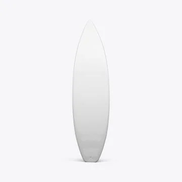 3D render of a surfboard on a white background Stock Illustration