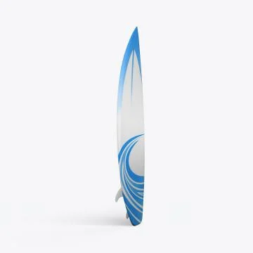 3D render of a surfboard on a white background Stock Illustration