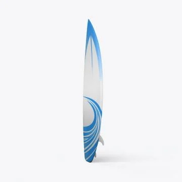 3D render of a surfboard on a white background Stock Illustration