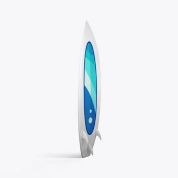 3D render of a surfboard on a white background Stock Illustration