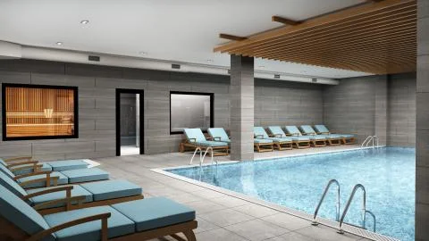 3D Render of Swimming Pool Stock Illustration