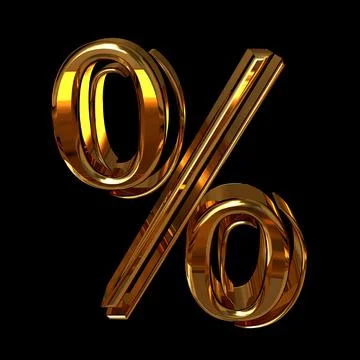 3d render of a symbol made of gold on a black background Illustrazione stock