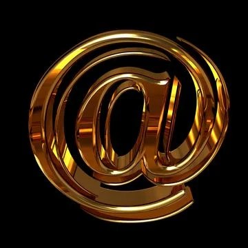 3d render of a symbol made of gold on a black background Illustrazione stock