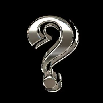 3d render of a symbol made of silver on a black background Illustrazione stock