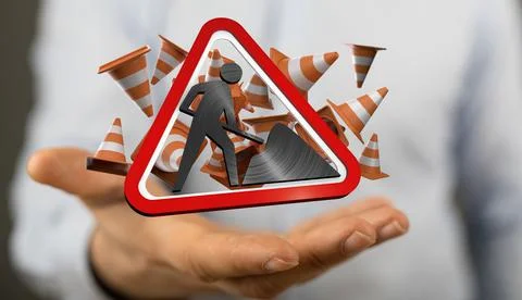 3D render of the symbol of website under construction Foto stock