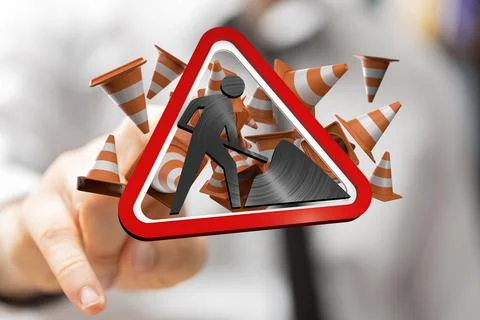 3D render of the symbol of the website under construction Foto stock