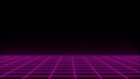 3D render synthwave wireframe net abstract background. Future retro line grid Stock Illustration