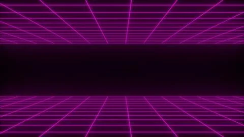 3D render synthwave wireframe net abstract background. Future retro line grid Illustrazione stock