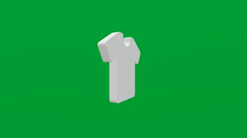 3D render of t-shirt icon on chroma key green screen background Stock Footage 335459239