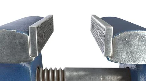 3D render of Table Vise isolated on white Illustrazione stock