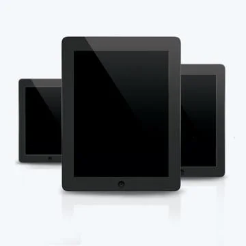 3D render of the tablet on a white background Illustrazione stock