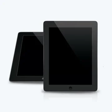 3D render of the tablet on a white background Illustrazione stock