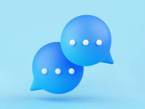3d render talk, chat bubbles, comment app icon Stockillustratie